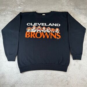 Vintage Competitor Cleveland Browns Sweatshirt Black 1993 Looney Tunes Men's L